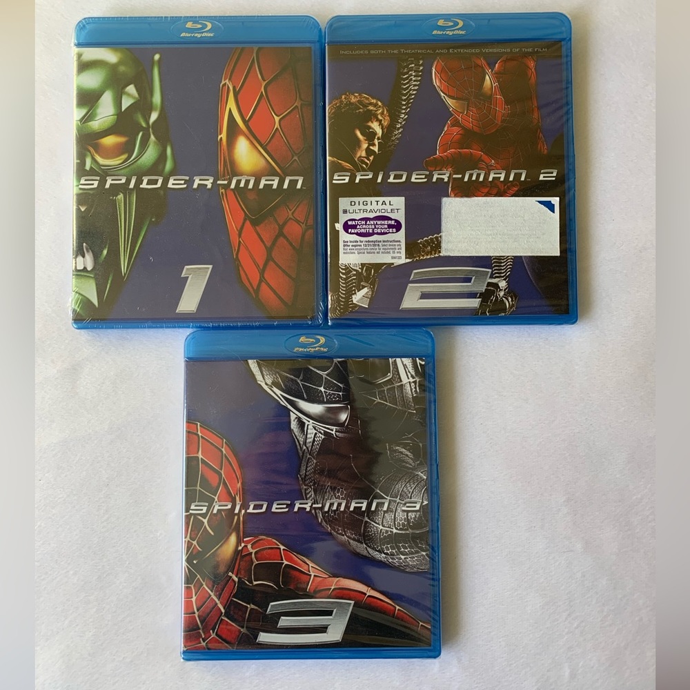 Spider-Man 1,2,3 Blu Ray DVDS Sealed